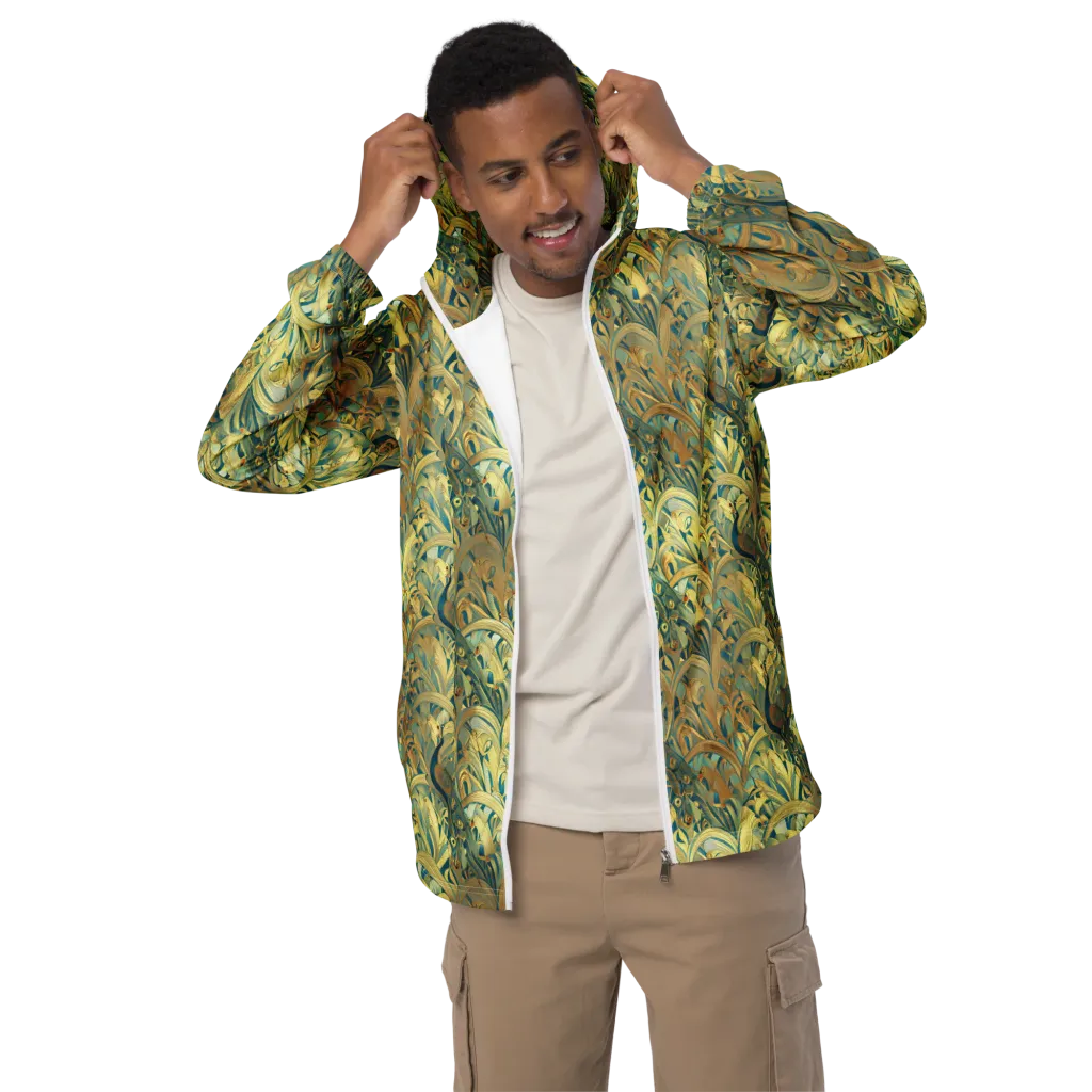 Peacock Verdure on Men's Windbreaker — Front