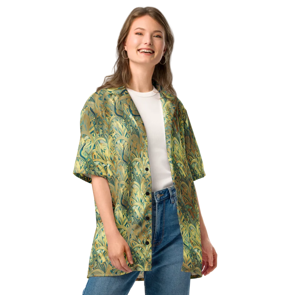 Peacock Verdure on Button Shirt — Front