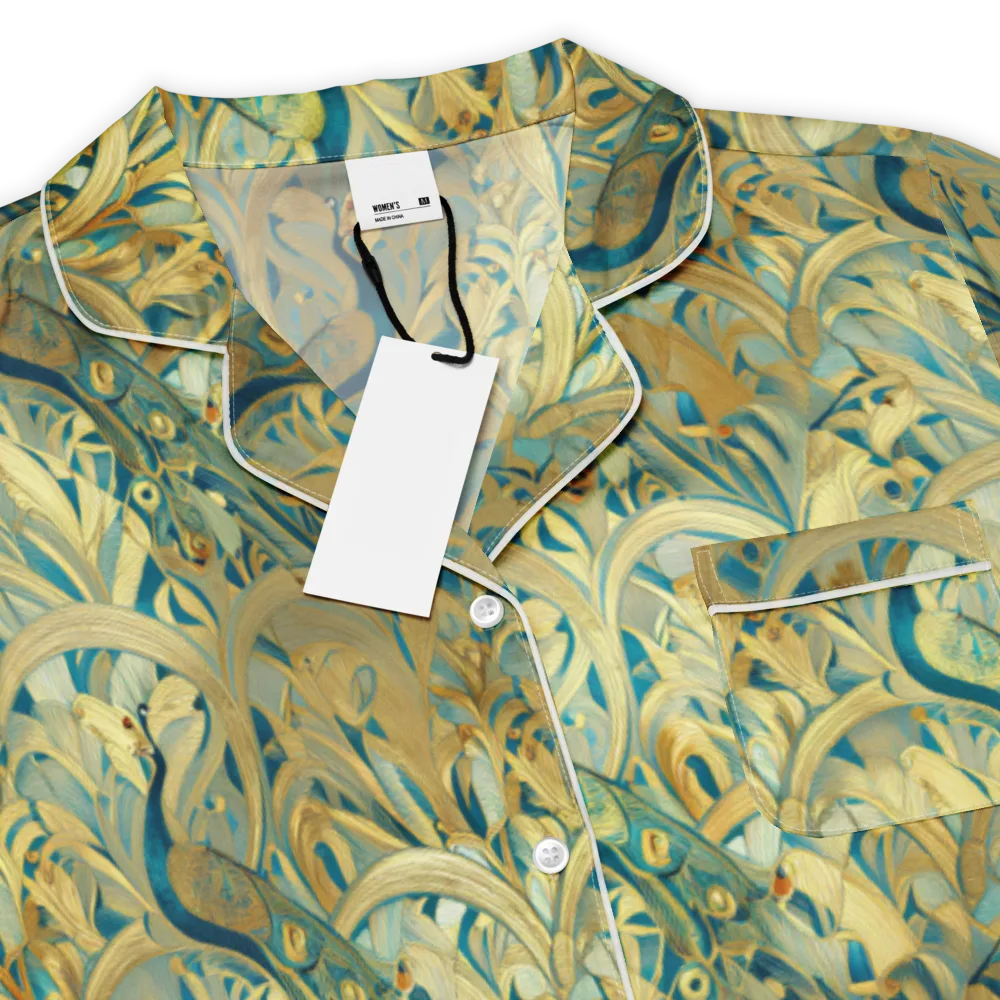 Peacock Verdure on Women's Short Sleeve Pajama Top — Product details