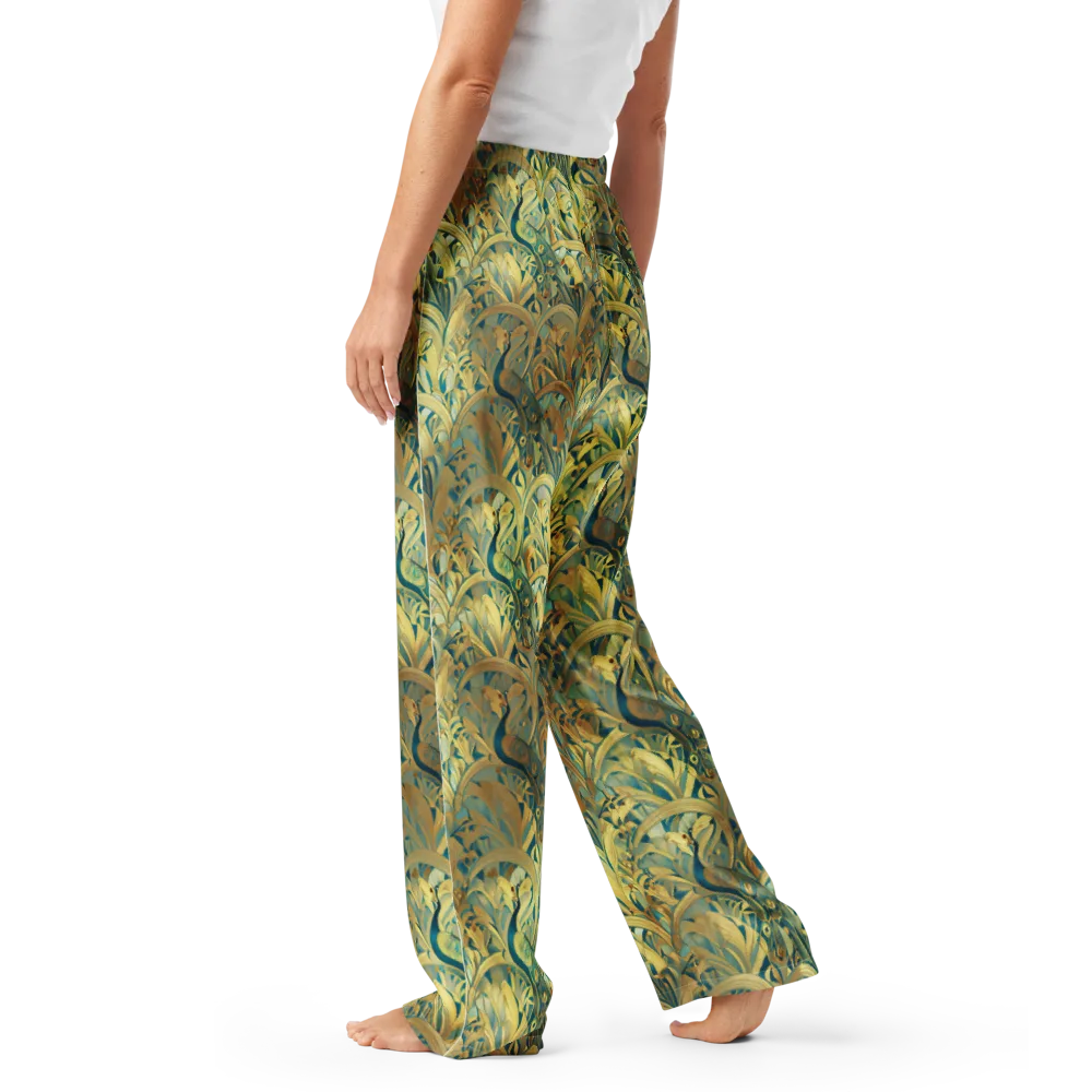 Peacock Verdure on Women's Pajama Pants — Left