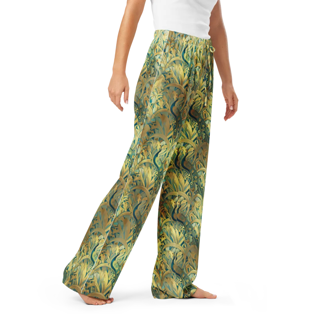 Peacock Verdure on Women's Pajama Pants — Right Front