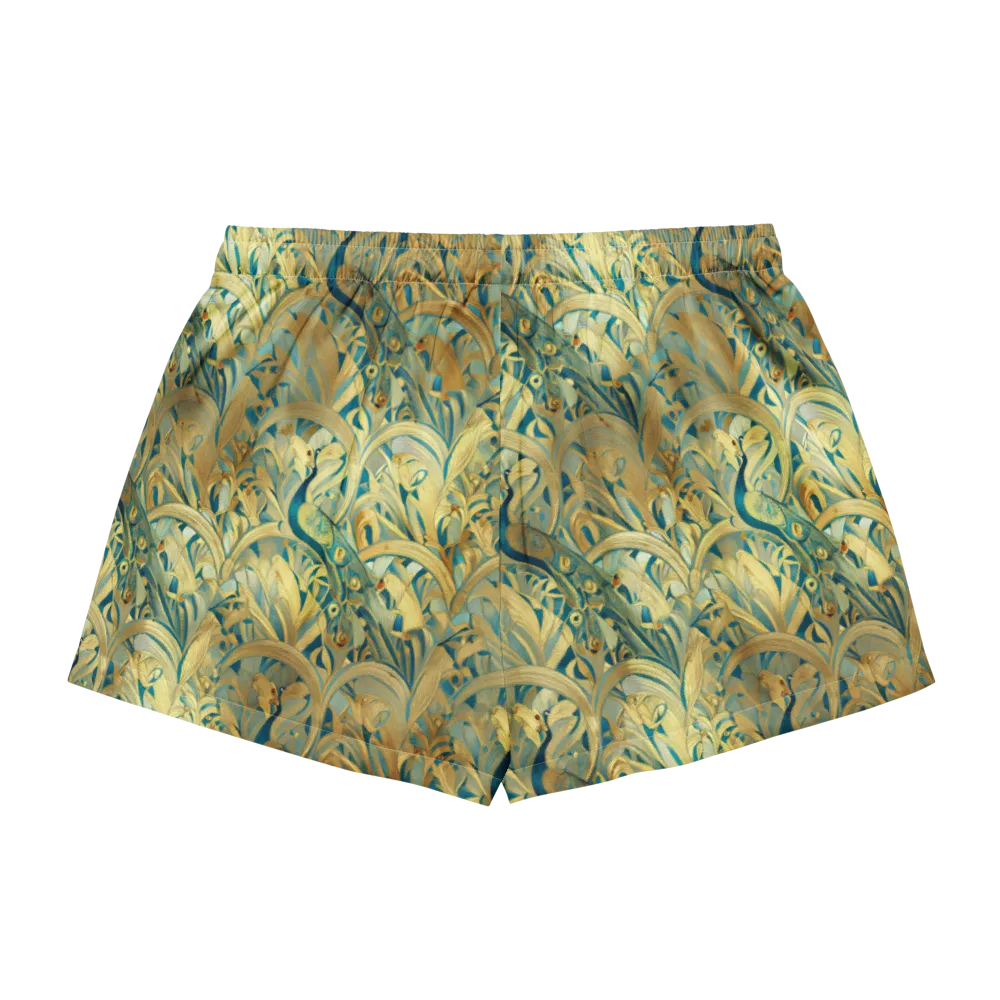 Peacock Verdure on Women's Pajama Shorts — Back