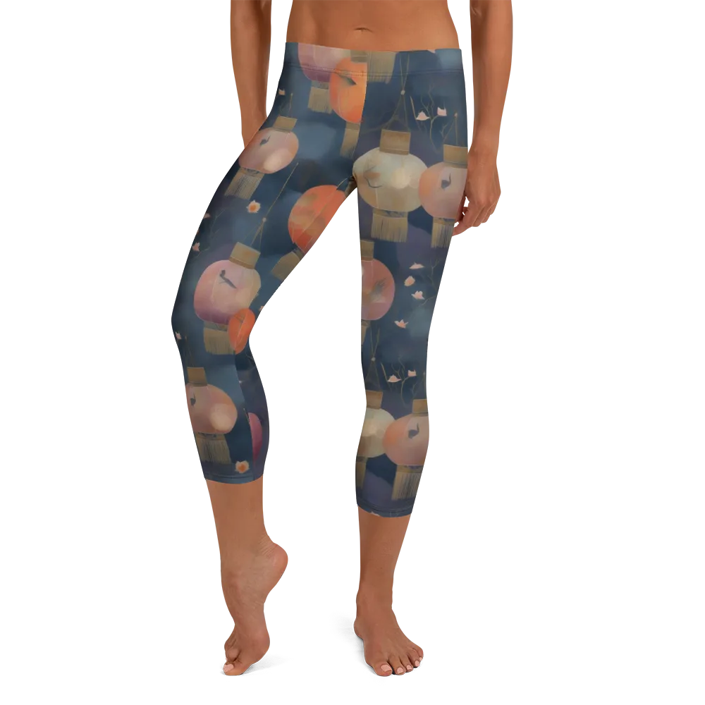 Lantern Reverie on Capri Leggings — Front
