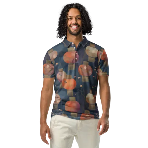 Lantern Reverie on a Men's Slim Fit Polo Shirt