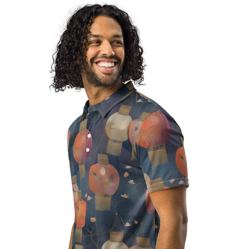 Lantern Reverie on Men's Slim Fit Polo Shirt — Left Front