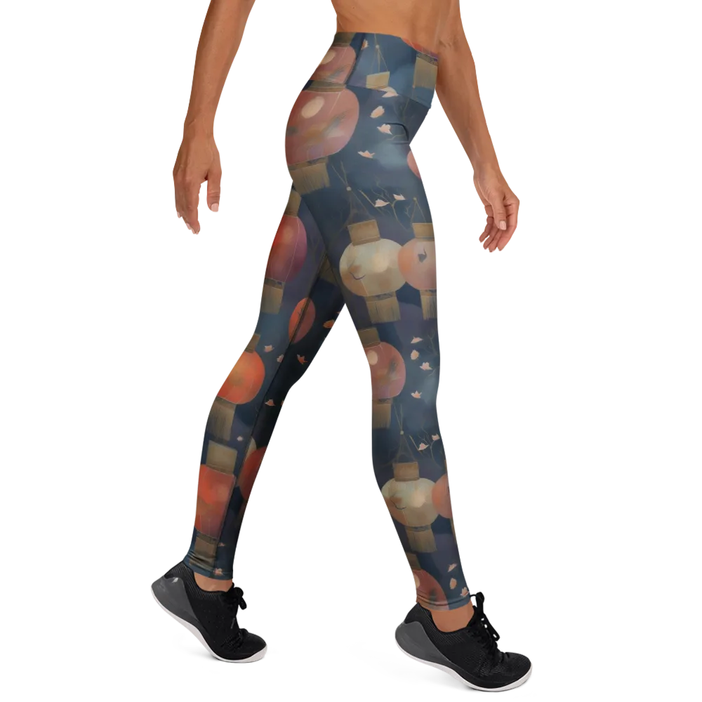 Lantern Reverie on Yoga Leggings — Right