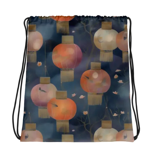 Lantern Reverie on a Drawstring Bag