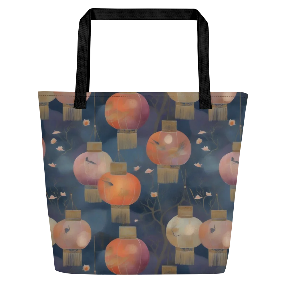 Lantern Reverie on Large Tote Bag W/ Pocket — Front