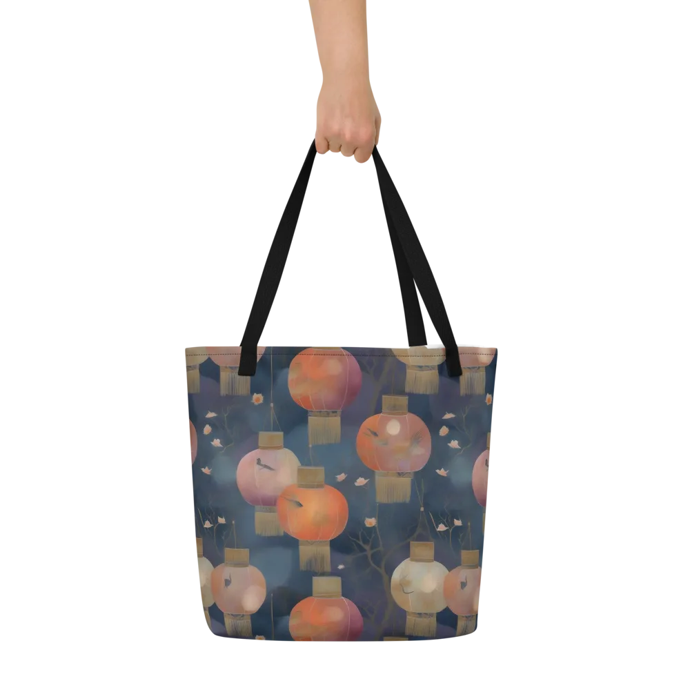 Lantern Reverie on Large Tote Bag W/ Pocket — Front