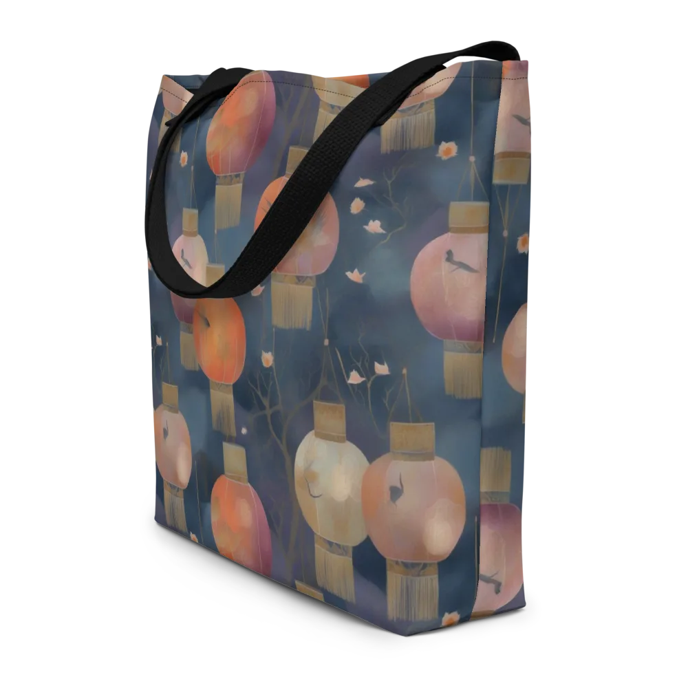 Lantern Reverie on Large Tote Bag W/ Pocket — Front