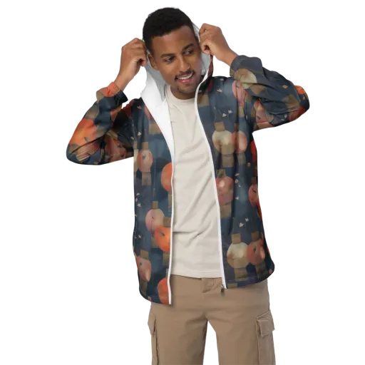 Lantern Reverie on a Men's Windbreaker