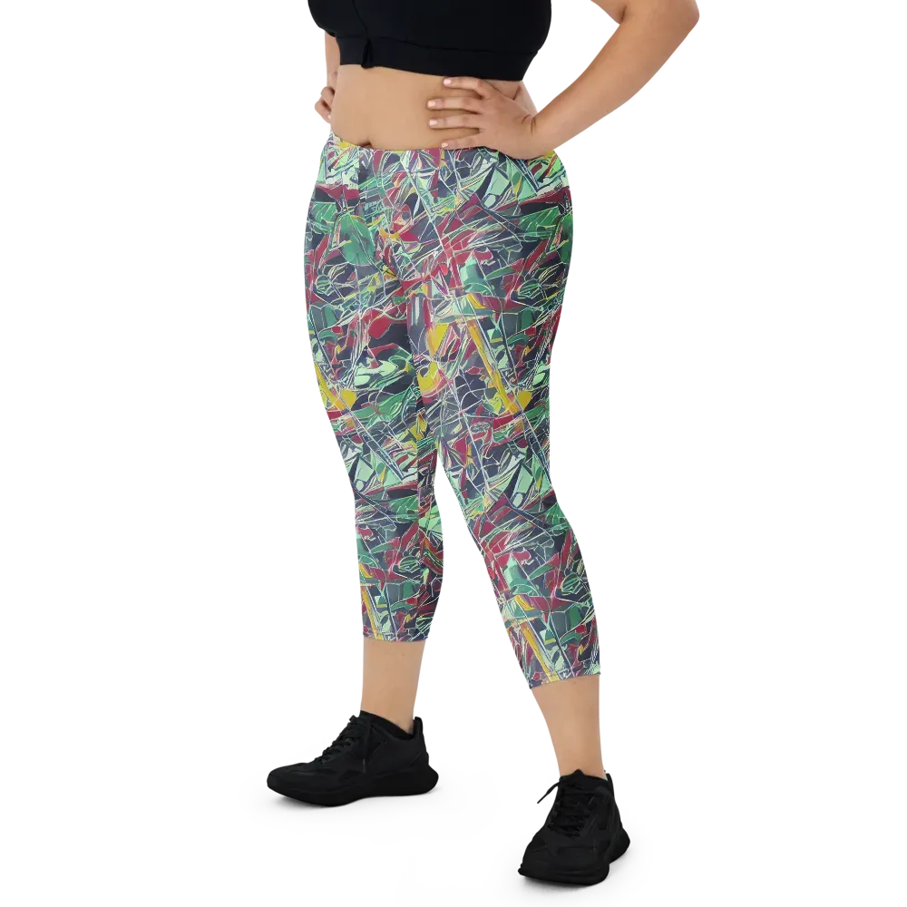 Midnight Mosaic on Capri Leggings — Front