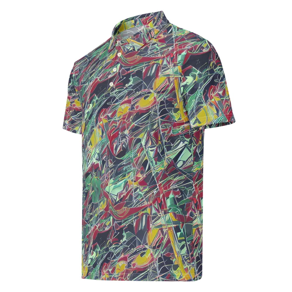 Midnight Mosaic on Men's Slim Fit Polo Shirt — Left Front
