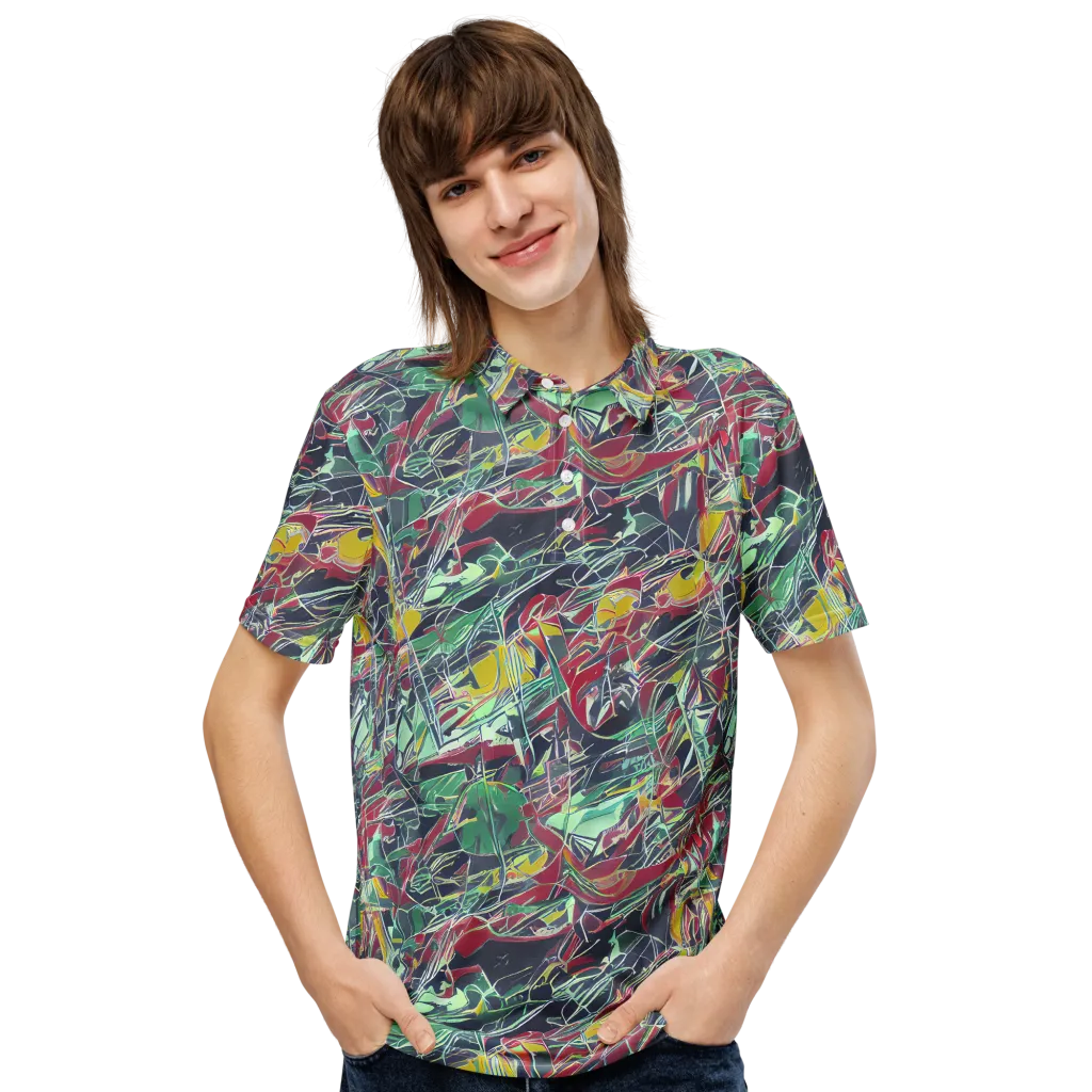 Midnight Mosaic on Men's Slim Fit Polo Shirt — Front