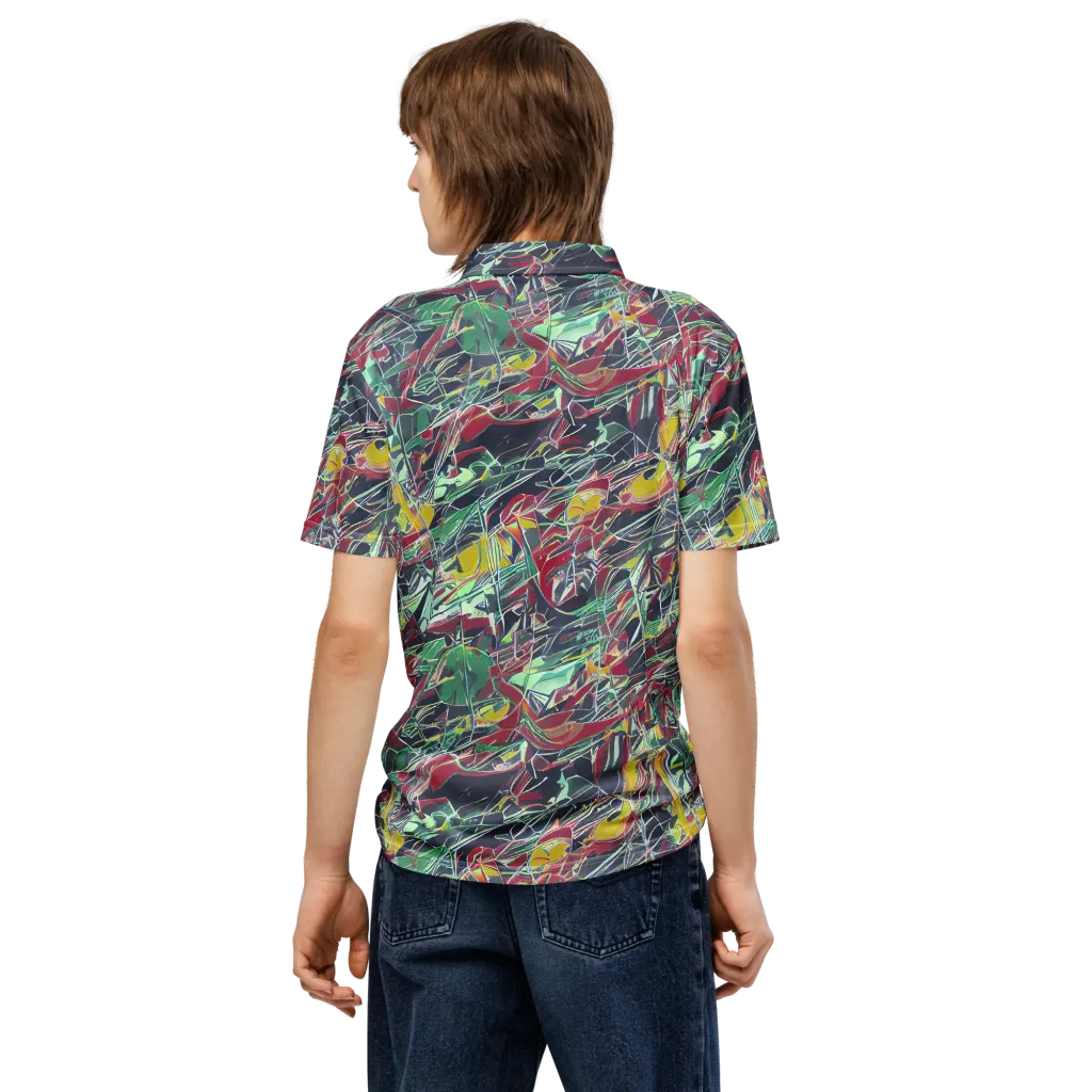 Midnight Mosaic on Men's Slim Fit Polo Shirt — Back