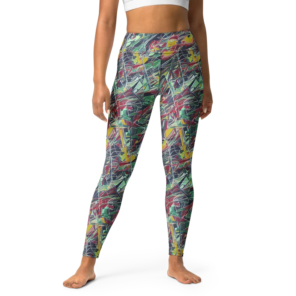 Midnight Mosaic on Yoga Leggings — Front