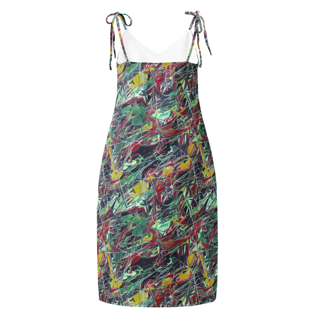 Midnight Mosaic on Slip Dress — Back