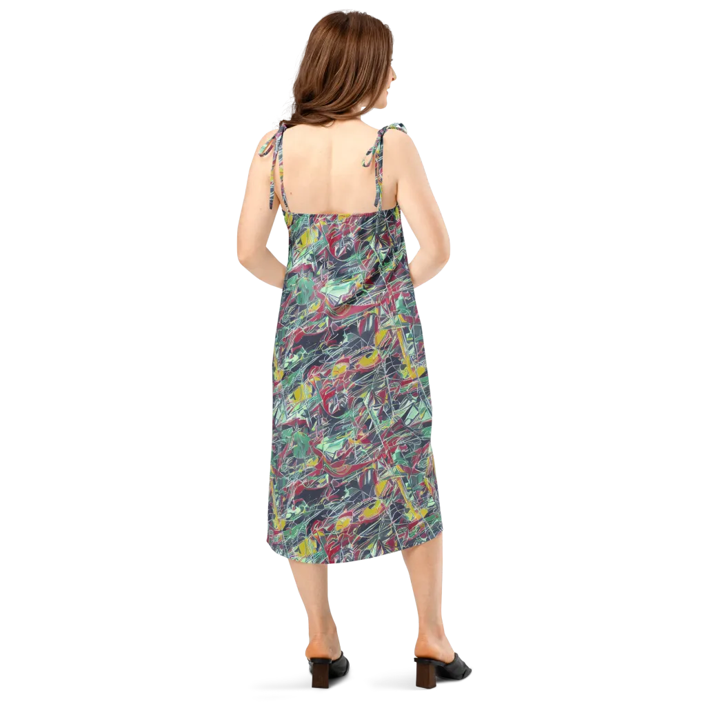 Midnight Mosaic on Slip Dress — Back