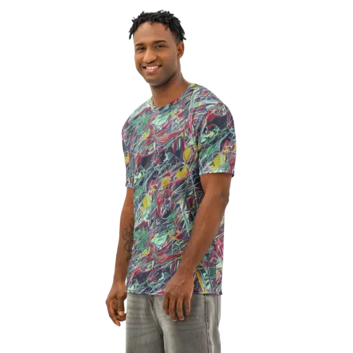 Midnight Mosaic on a Men's Cotton Crew Neck T-Shirt
