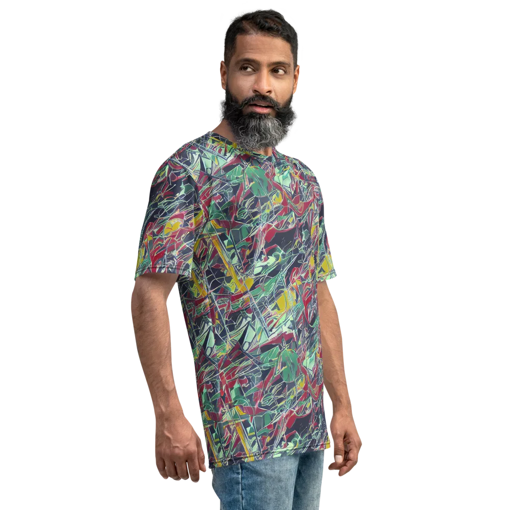 Midnight Mosaic on Men's Crew Neck T-Shirt — Right
