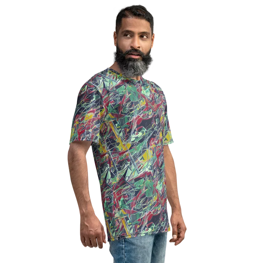Midnight Mosaic on Men's Crew Neck T-Shirt — Right