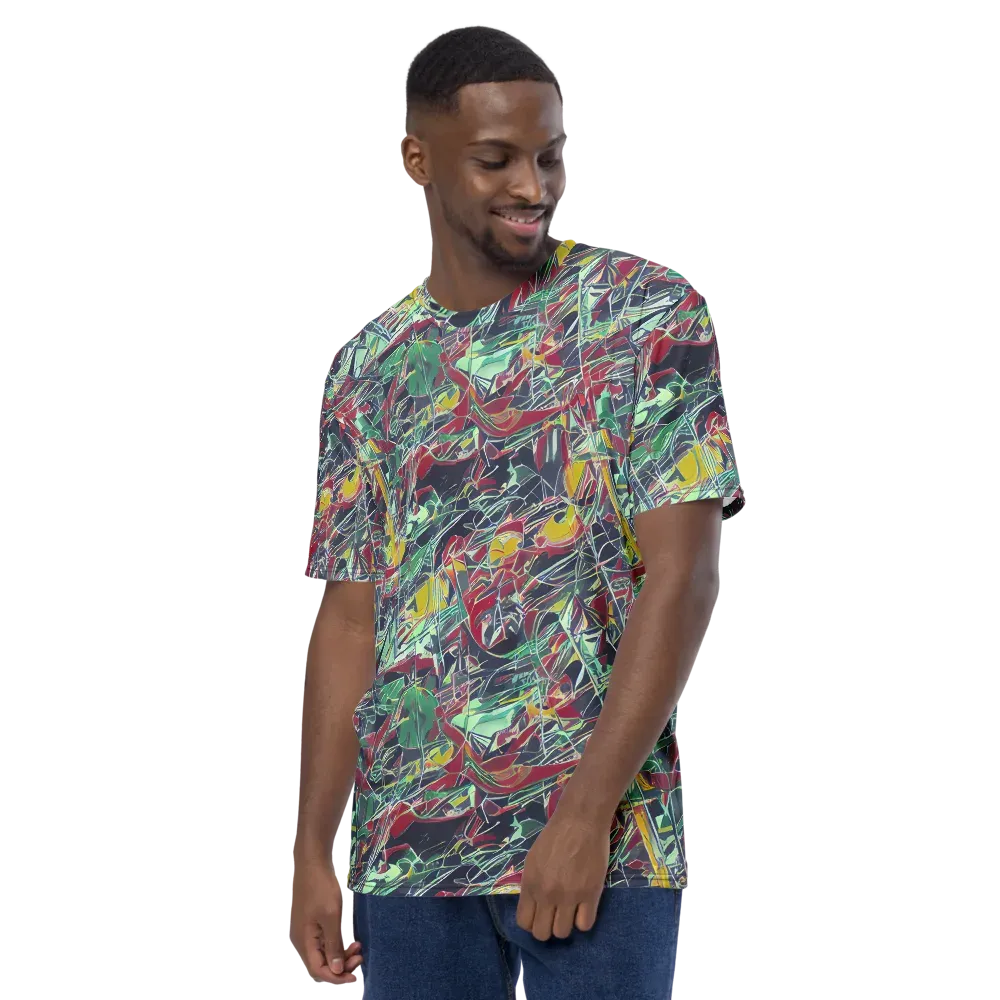 Midnight Mosaic on Men's Crew Neck T-Shirt — Left