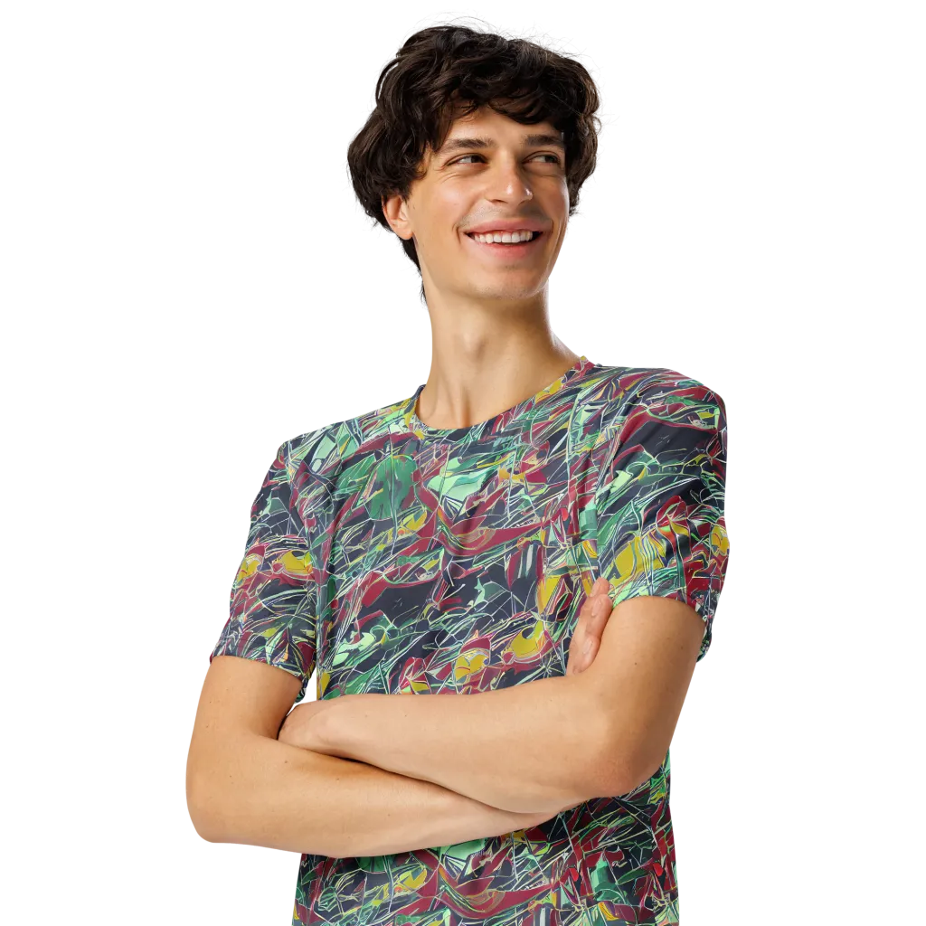 Midnight Mosaic on Men's Crew Neck T-Shirt — Left Front