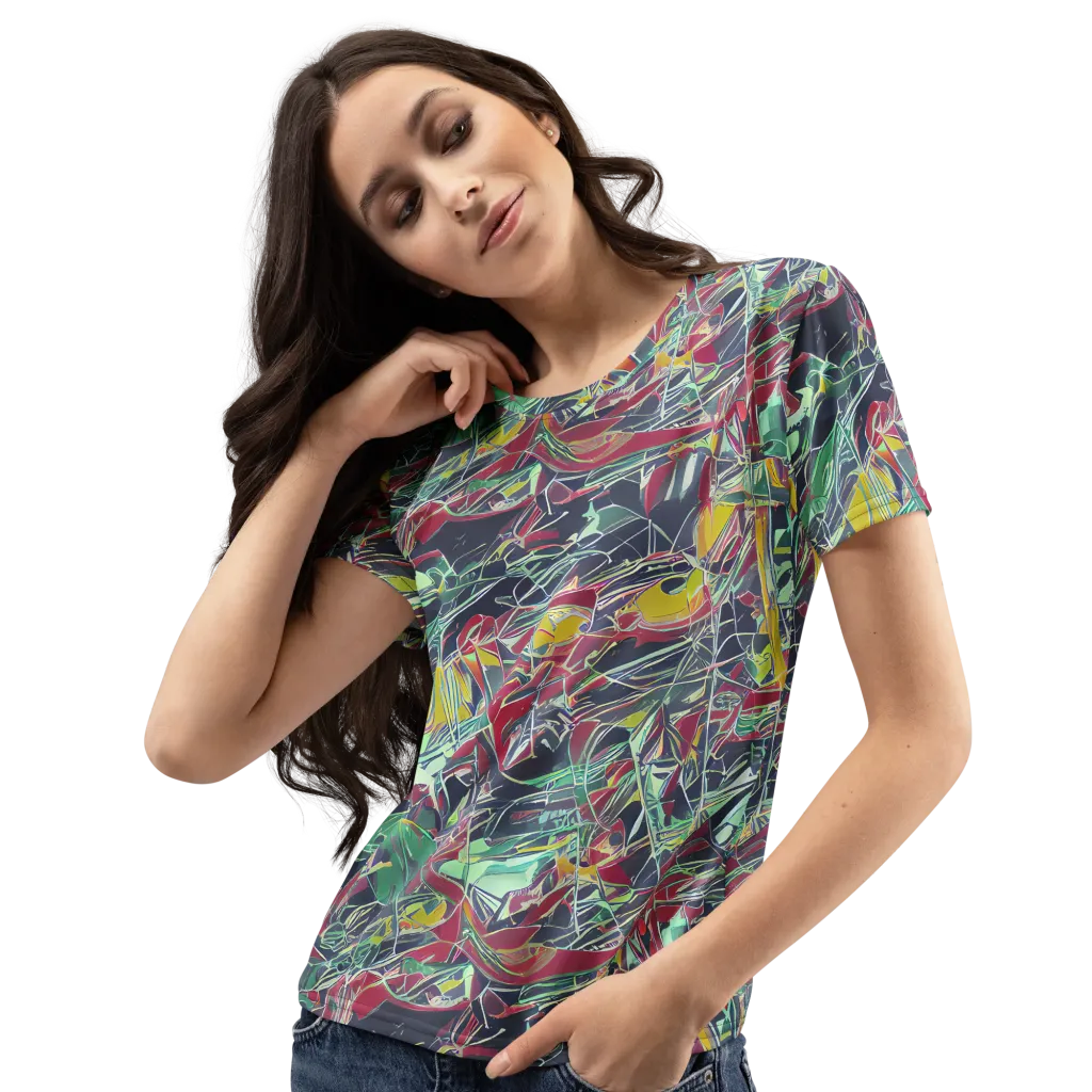 Midnight Mosaic on Women's Crew Neck T-Shirt — Left Front