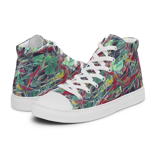 Midnight Mosaic on a Women's High Top Canvas Shoes