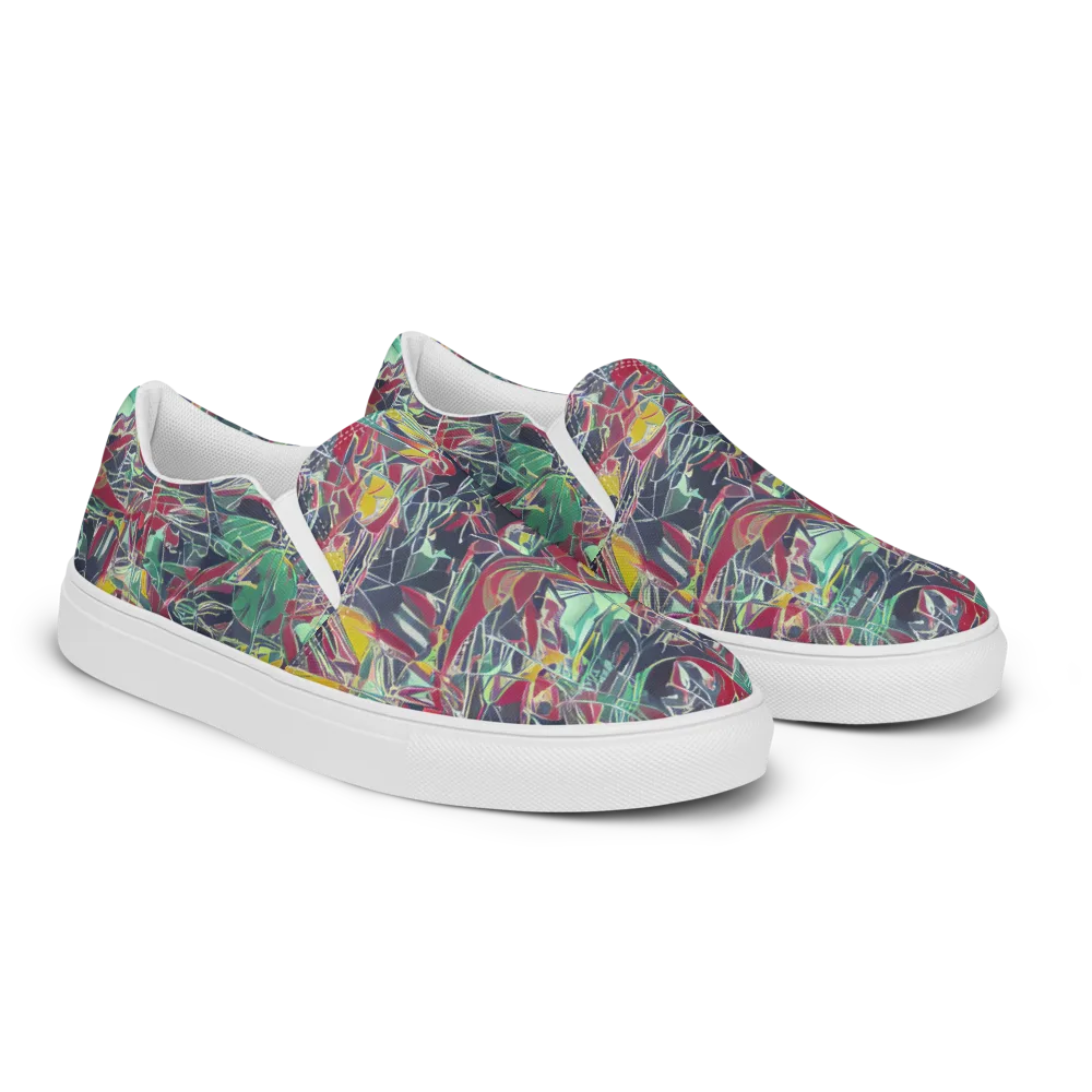 Midnight Mosaic on Men's Slip-On Canvas Shoes — Right Front