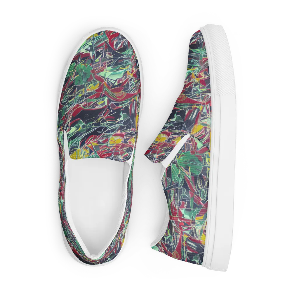 Midnight Mosaic on Men's Slip-On Canvas Shoes — Front