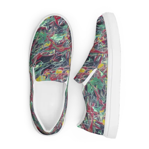 Midnight Mosaic on a Men's Slip-On Canvas Shoes