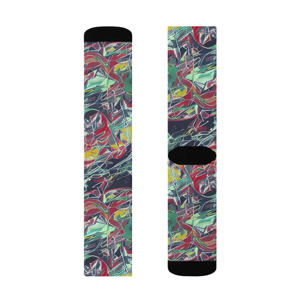 Midnight Mosaic on Socks — Right Sock