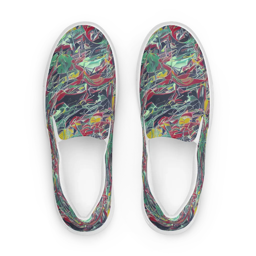Midnight Mosaic on Women's Slip-On Canvas Shoes — Front