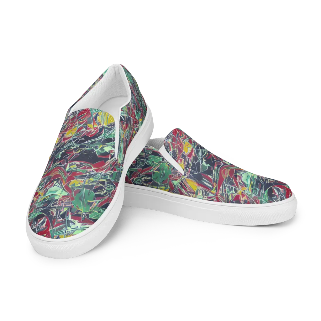 Midnight Mosaic on Women's Slip-On Canvas Shoes — Left Front