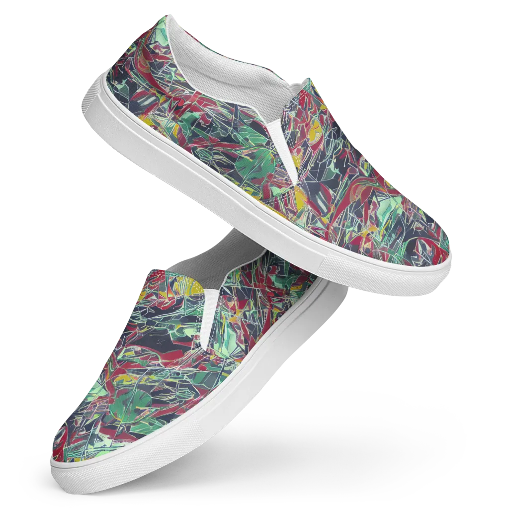 Midnight Mosaic on Women's Slip-On Canvas Shoes — Front