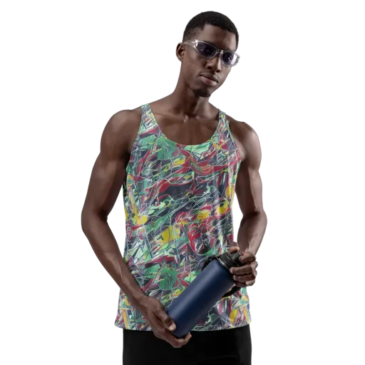 Midnight Mosaic on a Men's Tank Top