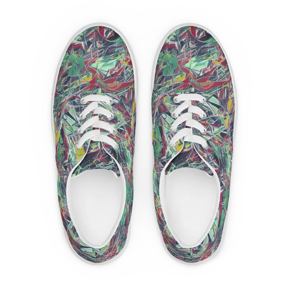 Midnight Mosaic on Men's Lace-Up Canvas Shoes — Front