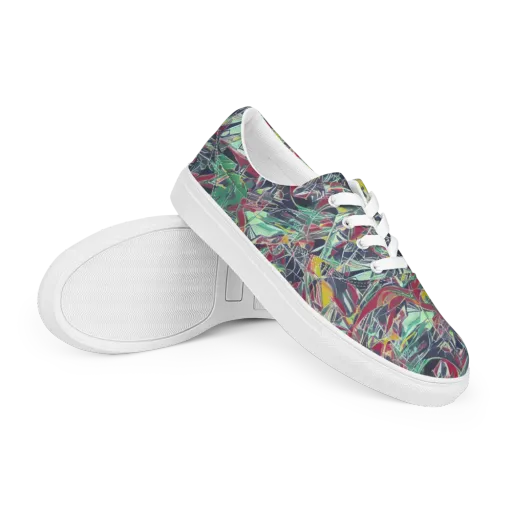 Midnight Mosaic on a Men's Lace-Up Canvas Shoes