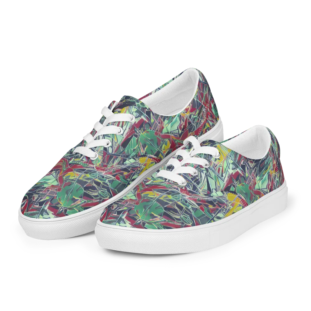 Midnight Mosaic on Men's Lace-Up Canvas Shoes — Left Front