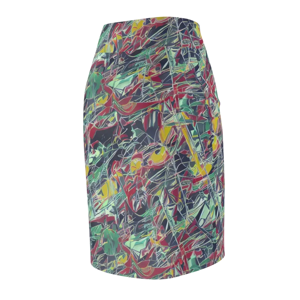 Midnight Mosaic on Pencil Skirt — Back Side