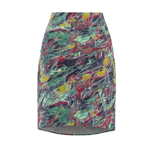 Midnight Mosaic on a Pencil Skirt