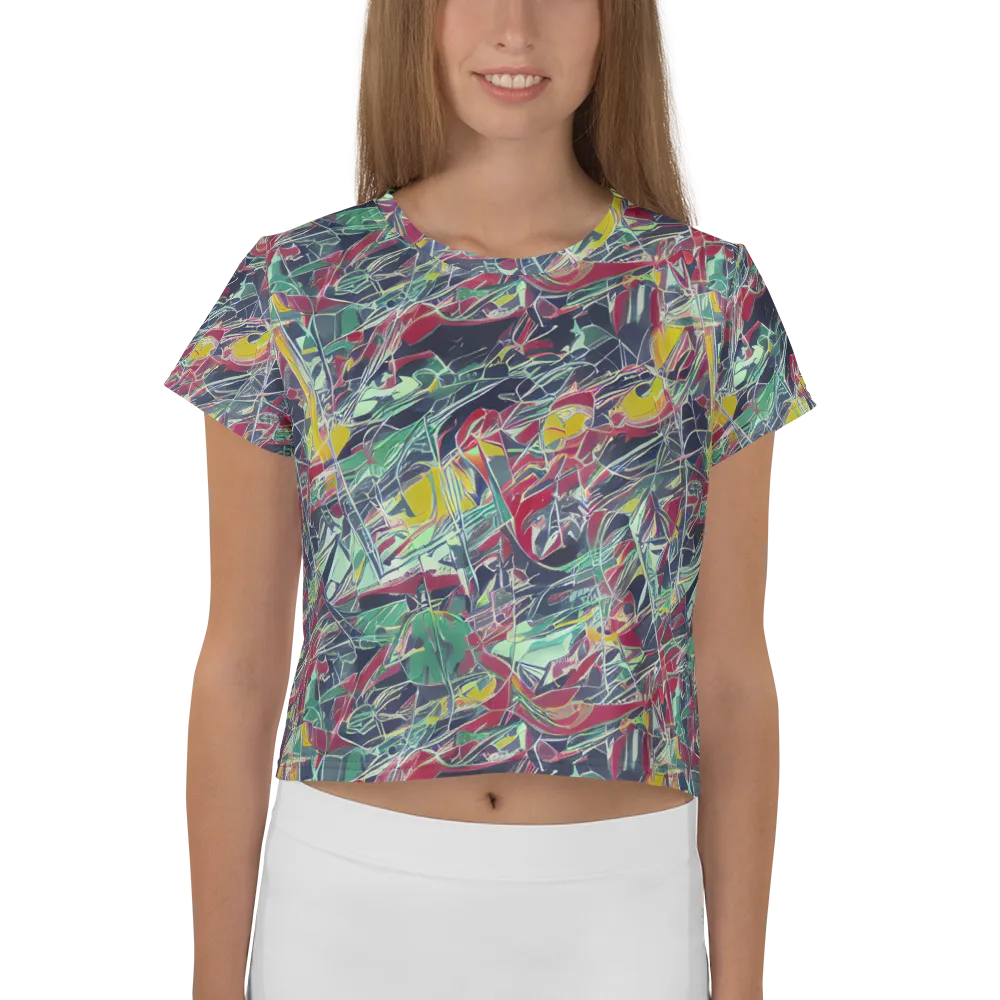 Midnight Mosaic on Crop Tee — Front