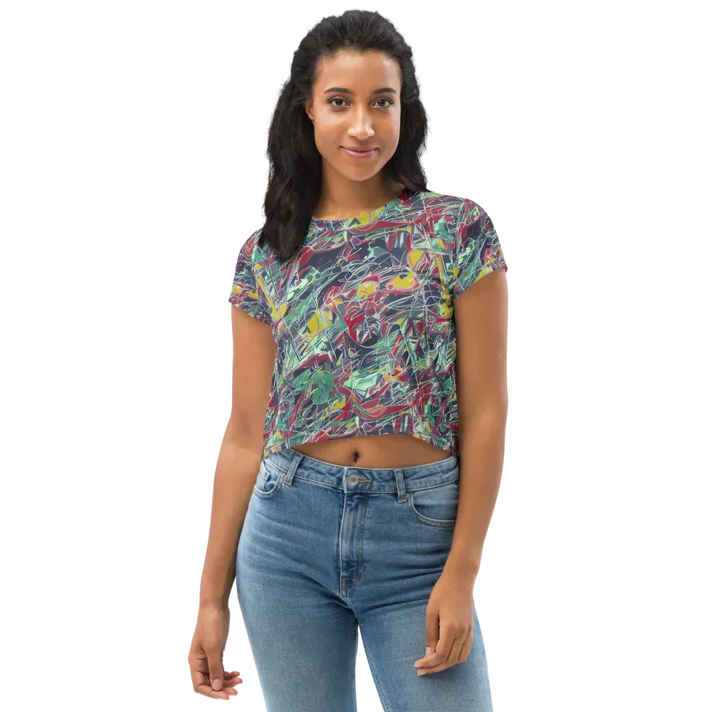 Midnight Mosaic on Crop Tee — Front