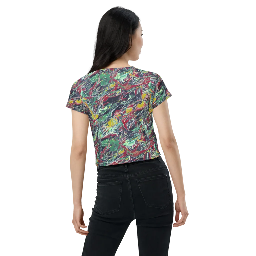 Midnight Mosaic on Crop Tee — Back
