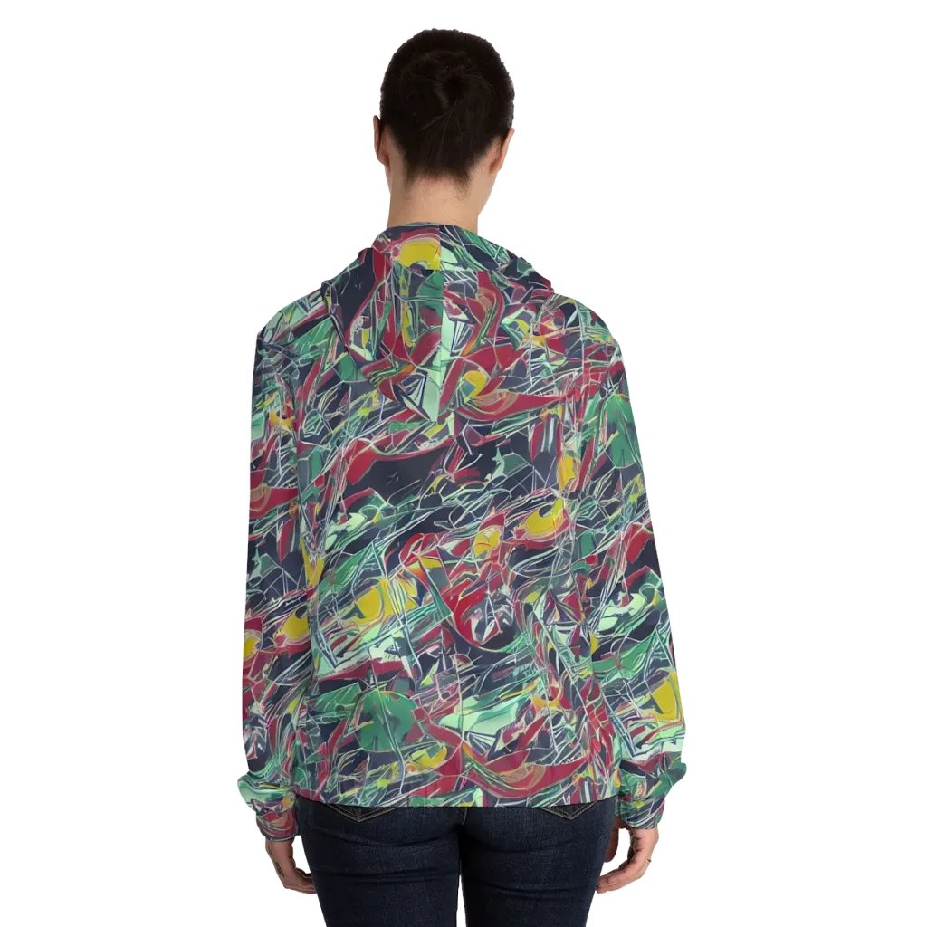 Midnight Mosaic on Women's Full-Zip Hoodie — Back On Person
