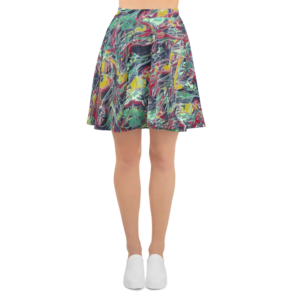 Midnight Mosaic on Skater Skirt — Front