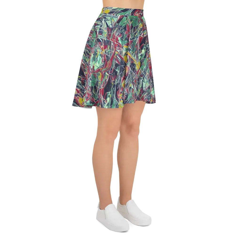 Midnight Mosaic on Skater Skirt — Right