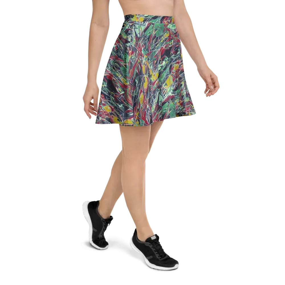 Midnight Mosaic on Skater Skirt — Right
