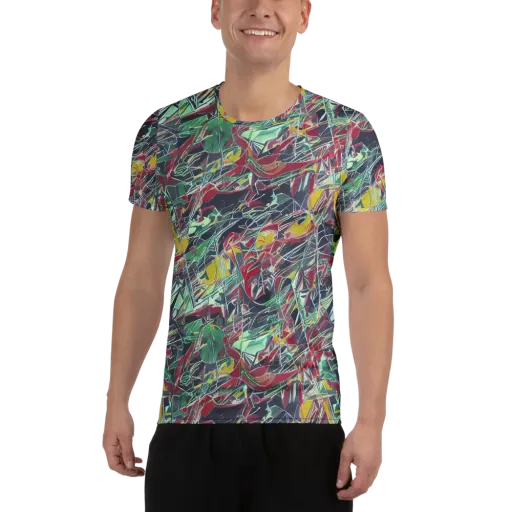 Midnight Mosaic on a Men's Athletic T-Shirt
